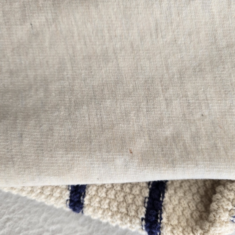 Natural Reflections Hooded Cardigan L Cream Blue Stripe Open Front Knit Boho.... - Picture 10 of 12